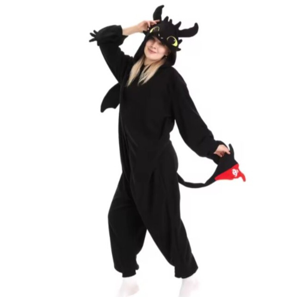 Toothless Dragon One Piece Costume Kigurumi Pajamas, Adult LARGE - NEW